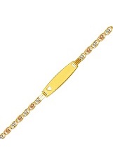 very nice tricolor gold Margarita heart id baby bracelet